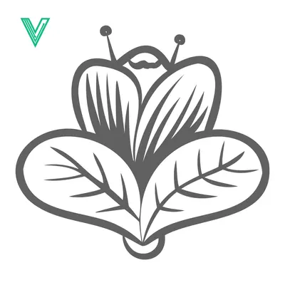 Aset desain premium: Stylized Butterfly Flower Emblem Vector Art