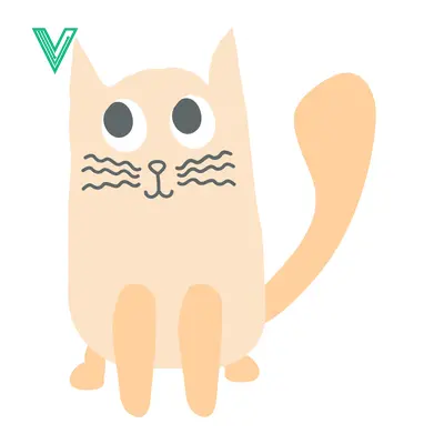 Cute cartoon peach cat illustration