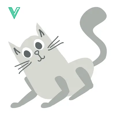 Cute cartoon grey cat illustration