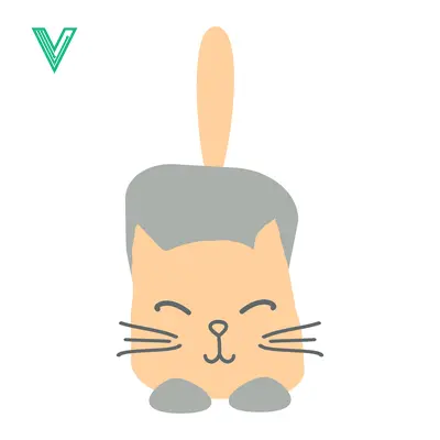 Cute cartoon cat illustration with closed eyes and whiskers
