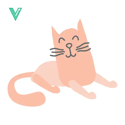 Aset premium populer: Cute Peach Cat Illustration with Whiskers and Closed Eyes
