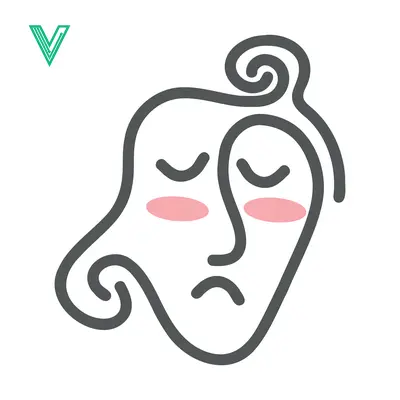 Minimalist abstract face line art with blush cheeks