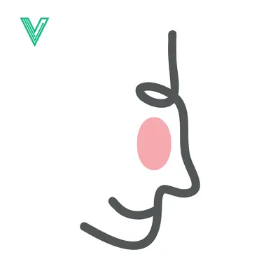 Minimalist Line Art of a Face with a Pink Spot