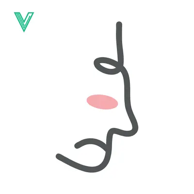 Aset desain premium: Minimalist Line Art Face with Pink Blush