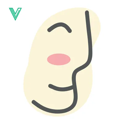 Premium design asset: Minimalist Abstract Face Icon with Blush