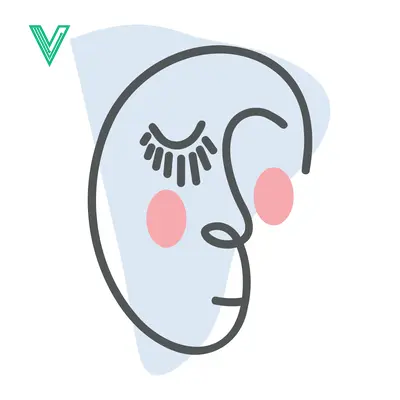 Premium design asset: Minimalist Abstract Face Line Art with Blush Pink Cheeks
