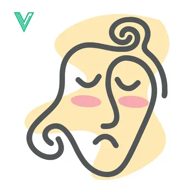 Abstract Face Line Art with Pastel Colors