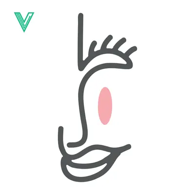 Premium design asset: Minimalist Line Art Face with Pink Oval Accent