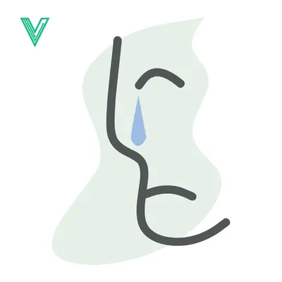 Minimalist Icon of a Crying Face with a Tear Drop