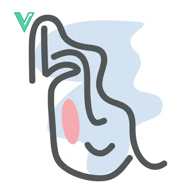 Abstract Minimalist Face Line Art with Soft Color Accents