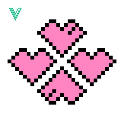 Pixel Art Pink Hearts Arrangement