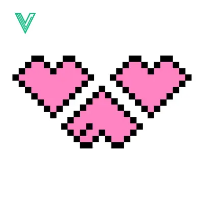 Pixel Art Pink Hearts Arrangement