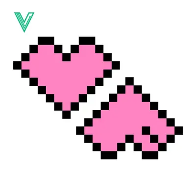 Pixelated Pink Hearts Icon