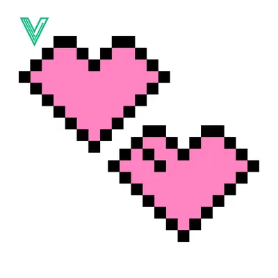 Pixelated Pink Hearts Graphic Design