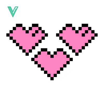 Pixel Art Pink Hearts Arrangement