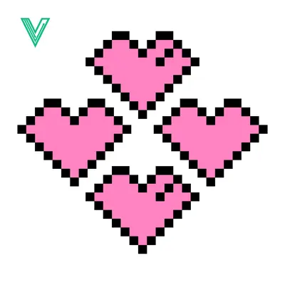 Pixelated Pink Hearts Arrangement