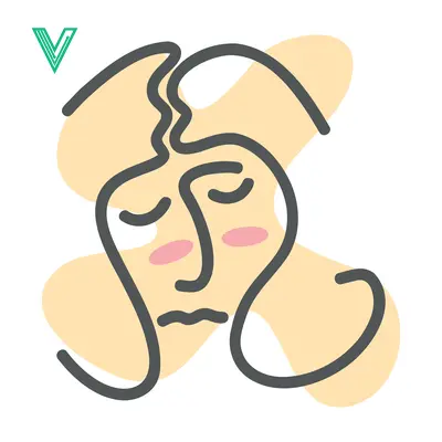 Abstract Minimalist Line Art Face with Pastel Accents