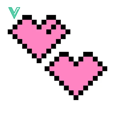 Aset desain premium: Pixel Art Pink Hearts