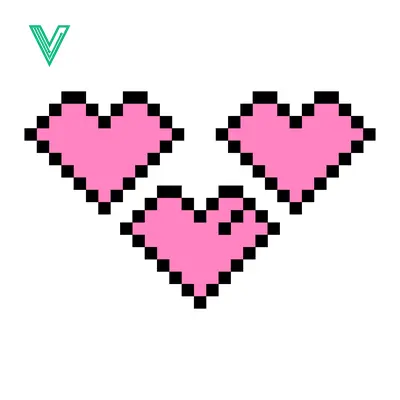 Pixel Art Pink Hearts Collection