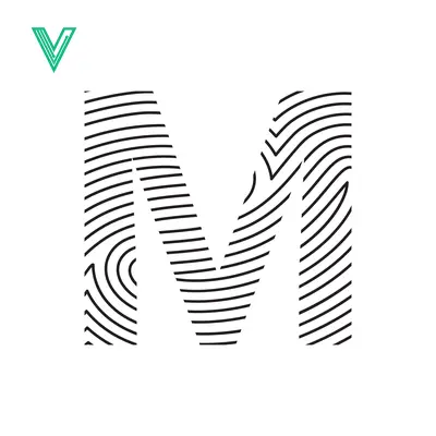 Aset desain premium: Monogram M fingerprint pattern