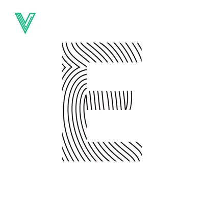 Abstract Letter E Fingerprint Design