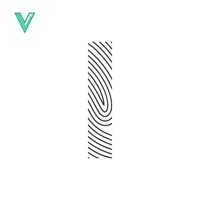 Aset desain premium: Fingerprint Letter I Icon Minimalist Design