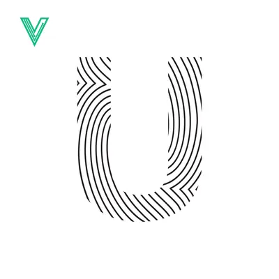 Aset desain premium: Letter U fingerprint pattern graphic design