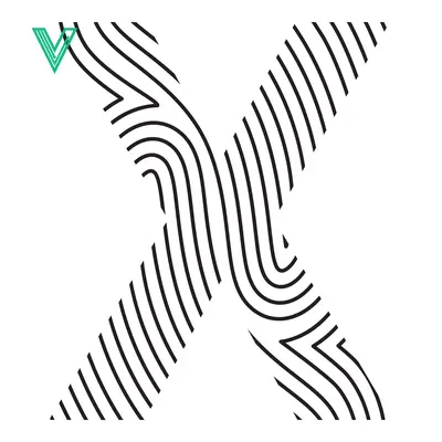 Abstract Letter X with Fingerprint Texture