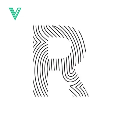 Abstract Letter R Fingerprint Design