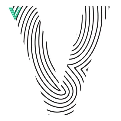 Abstract Letter V Fingerprint Design