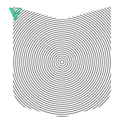 Aset desain premium: Abstract Cat Head Shape Concentric Circles Pattern