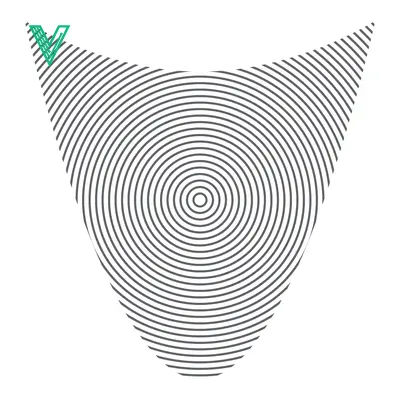 Concentric Circles Forming a Stylized Cat Face Abstract Design