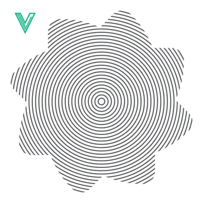 Aset desain premium: Abstract Geometric Pattern with Concentric Circles and Star Shape