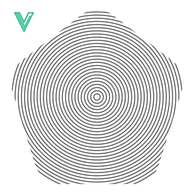 Concentric Circles Forming a Pentagonal Shape Abstract Design