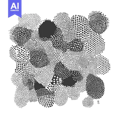 Aset premium populer: Abstract Black and White Dotted Pattern with Irregular Shapes