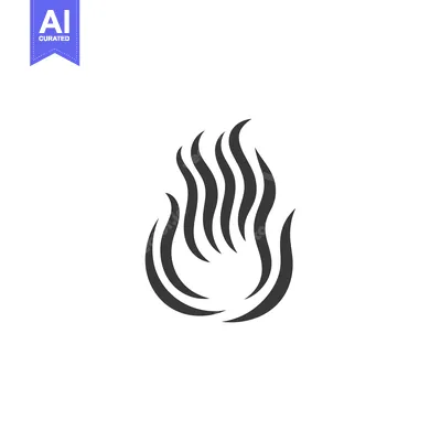 Aset premium populer: Abstract Black and White Flame Icon