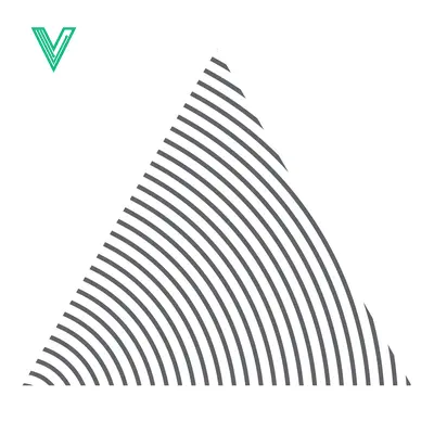 Abstract Geometric Triangle with Concentric Curved Lines Pattern