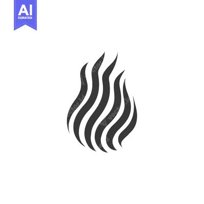 Aset desain premium: Abstract Black and White Flame Illustration