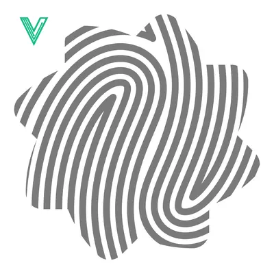 Abstract Fingerprint Shape with Radial Lines