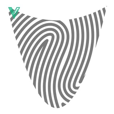 Abstract Fingerprint Shield Shape Graphic Design