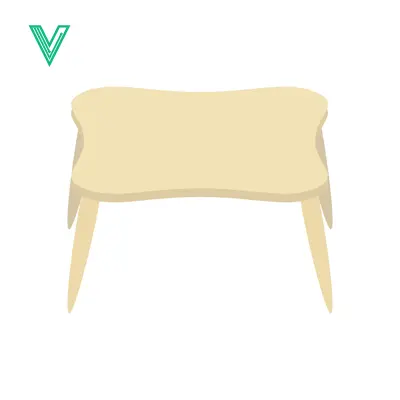 Simple Wooden Stool with Four Legs