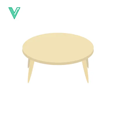 Aset premium populer: Simple Round Wooden Coffee Table Illustration
