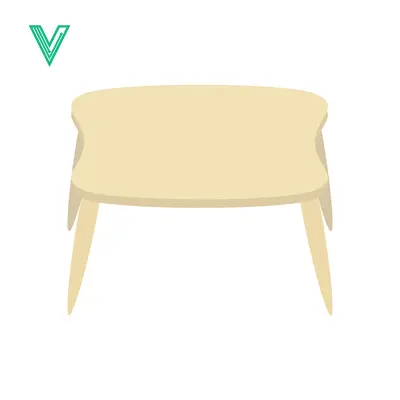 Minimalist Light Brown Wooden Stool with Four Tapered Legs