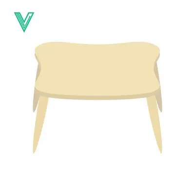 Simple Wooden Stool with Four Legs