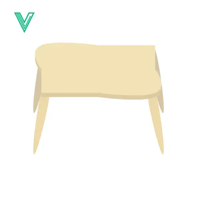 Aset desain premium: Simple Wooden Table Illustration Isolated on White Background