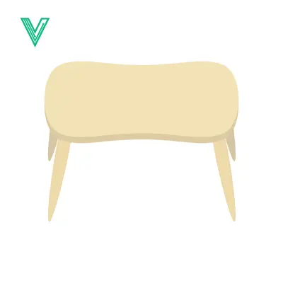 Simple Wooden Stool with Four Legs