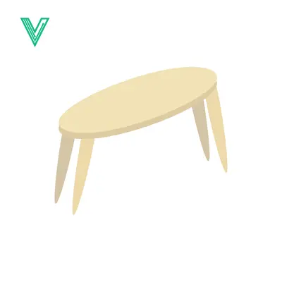 Simple Oval Coffee Table Illustration