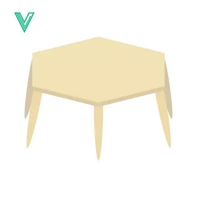 Simple Hexagonal Table with Four Legs