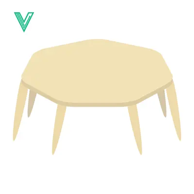 Simple Hexagonal Table with Four Legs