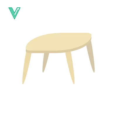 Minimalist Light Wood Coffee Table with Rounded Corners